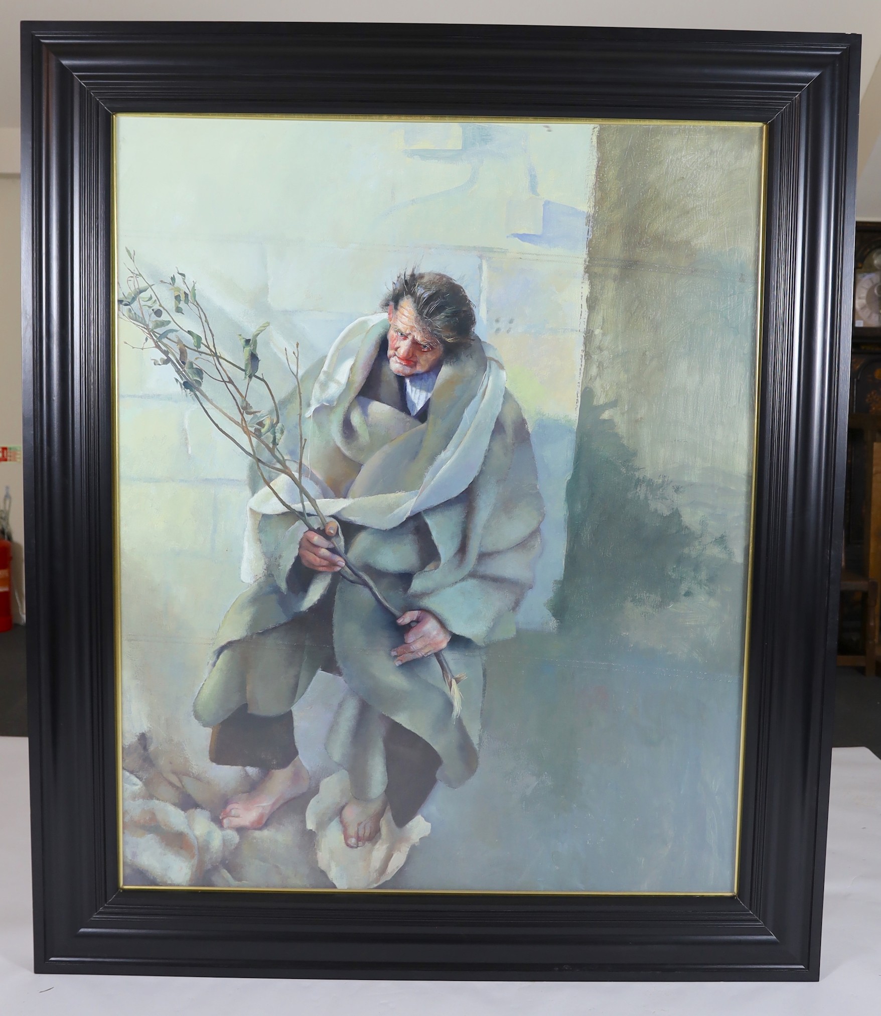 Robert Lenkiewicz (British, 1941-2002), King Ryder - Project 1 Vagrancy, oil on fabric, 174 x 142cm
